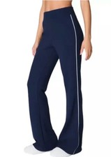 NEW Spanx Air Essentials Airpique Flare Track Pants Pull-On Timeless Navy Medium picture