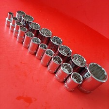 NEW Craftsman Easy Read 19 Pc 1/2 Drive 12Pt Shallow SAE Socket Set 3/8 to 1-1/2 picture