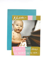Funny Happy Birthday MOM Card-I Wasn't the Easiest Kid to Raise-Baby @ Piano picture