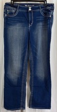 WallFlower Women's Luscious Curvy Bootcut Jeans Blue Size 18 Long picture