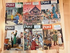 Saturday Evening Post COVER ART ONLY LOT OF 6  1940’s picture
