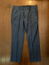 Bonobos Mens Slim Fit Flat front Italian Wool Trousers - Heathered Navy - 33x28