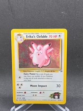 Pokémon TCG Erika's Clefable 3/132 Gym Heroes Holo Rare English MP picture