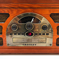 Crosley CR66 Brown Turntable Record Player CD Cassette AM/FM Radio *Works Great* picture