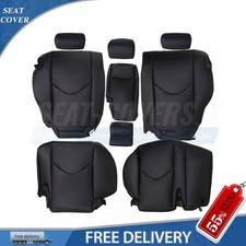 Fits 2006-2012 Toyota RAV4 Rear Row Bottom Top Leather Seat Cover Black picture