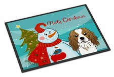 Caroline's Treasures BB1844MAT Snowman with Cavalier Spaniel Doormat 18x27 picture