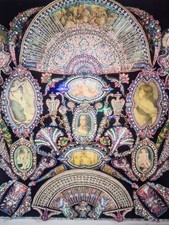 2 Large Framed Jeweled Construction Mixed Media Wall Sculpture Artwork picture