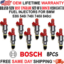 NEW BOSCH Best Upgrade 8 Fuel Injectors for 94-98 BMW 530i 540i 740i 740il 840ci picture