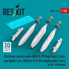 AN/ALQ-99 High Band (2 pcs), AN/ALQ-218 (V)2 wingtip pods 1/48 ResKit RS48-0614 picture