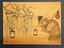 2014 Joe Vollan Original Painting Doom Folk Card Kingdom MTG Armadillo 18x24 picture
