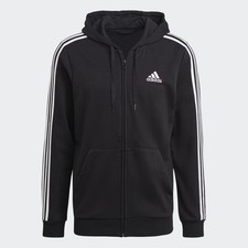 adidas men Essentials French Terry 3-Stripes Full-Zip Hoodie picture