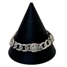 NEW Brighton Fortino Bracelet Silver Plated Crystal Curb Link 7
