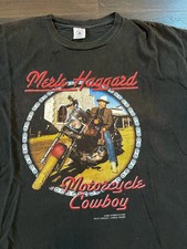 Merle Haggard Cowboy Motorcycle Country Music Vintage Graphic T-Shirt picture