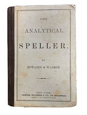 The Analytical Speller antique 1871 schoolbook useful English words hardback 4x6 picture