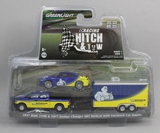 1:64 GreenLight HITCH & TOW Michelin Tire DODGE Ram & Charger Enclosed Trailer picture