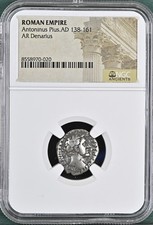 Roman Emperor Antoninus Pius Silver Denarius 138AD-161AD NGC Genuine Coin picture