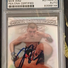 PSA Authentic Nick Diaz Signed Auto Finest Moments 2012 Topps UFC Card picture