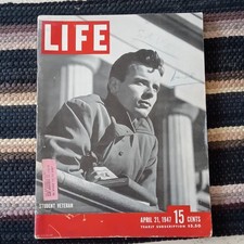 Life Magazine April 21, 1947 Issue Student Veteran Cover Illustrated News picture