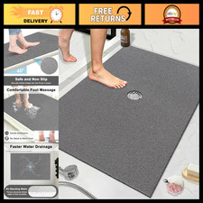 Extra Large Non-Slip Shower Mat 31.5x47.2 Inch, Soft PVC Quick Drain Bath Mat fo picture