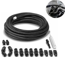 6AN 3/8” PTFE Fuel Line Fuel Hose 25FT For LS Swap EFI E85 Injection Fuel PTFE picture