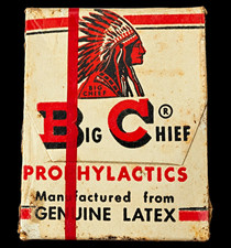 Vintage Big Chief Prophylactics Box Sealed Cellophane 1950s picture