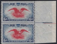 SWFL-Stamps - Sc # C23a - Mint OG VLH @ Top - Centerline, Imperf Pair $300 (F-7) picture