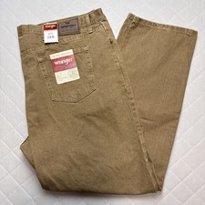Wrangler Authentics Regular Fit Jean 5-Pocket Mens 46 X 32 Brown 100% Cotton picture