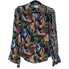 Anthropologie Maeve Masha Volnova Carmiel Button Down Shirt Womens Sz 4 Animal picture