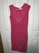 Cato Fashions Fuchsia Pink Ruched Sleeveless Dress Size 10 picture