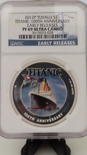 2012 Tuvalu Titanic 100th Anniversary NGC PR PF 69 1 oz 999 Silver Coin picture