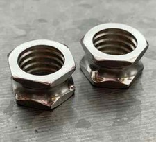 PAIR Hexagon Bolt Tunnels Screw 316L Surgical Steel Double Flare Plugs Gauges picture