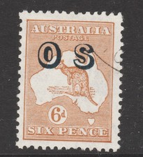 1933 KANGAROO CofA WATERMARK 6d CHESTNUT CANCELLED TO ORDER 