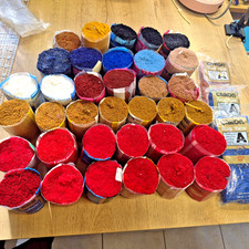 Vintage Pre-Cut Rug Yarn Lot of 37 Packs Mixed Brands Caron Bernat Mary Maxim picture