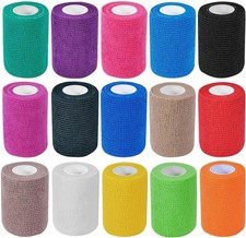 15 Pack Self Adhesive Bandage Wrap 3 In x 5 Yards Elastic Athletic Cohesive Wrap picture
