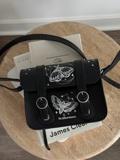 Dr. Martens Black Butterfly Embroidered Mini Satchel Crossbody Bag Y2K picture