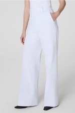 SPANX Supersmooth Stretch Twill Wide-Leg Pants High Rise White XS 30