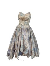 Vtg 80s Studibaker Hawk iconic asymmetrical Mid Dress Sweetheart corset dress 10 picture