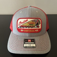 Indian Motorcycle Original 1901 Vintage Trucker Richardson 112 Cap Vintage Style picture
