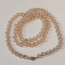 Vintage Marvella Champagne Faux Pearl Necklace 28