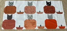 Cute Peek A Boo Kitties In Pumpkins Quilt Top 36x 18 picture