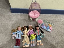 Bratz Slumber Party Yasmine Jade Cloe Sasha + Swing Chair Reproduction Dolls picture