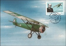 Aviation History Plane WWII Anbo IV Antanas Gustaitis Lithuanian FDC Card 1998 picture