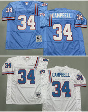 VINTAGE Earl Campbell #34 Oilers Throwback Stitched Jersey picture