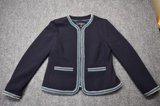 Talbots Women's 2P Navy Braided-Trim Jacket Blazer NEW WITH TAGS Office Career picture