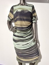 Anthropologie Maya Ruched Cowl Neck Mesh Midi Dress 1X Plus Green NWT picture