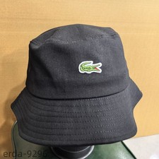 LACOSTE patterned outdoor casual bucket hat, black unisex picture
