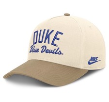 NWT Duke Blue Devils Nike Unisex Legacy Rise Cap Adjustable Hat Natural/Beige picture