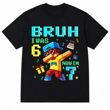 7th Birthday Boy Gamer Shirt I Was 6 Now I'm 7 Kids Birthday Gift picture