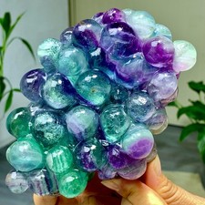 2.72LB Natural purple-green fluorite grape shape Crystal Madagascar mineral picture