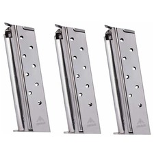 Mecgar 1911 Full Size 10mm Magazine 8 Rounds Welded Base Nickel 3 Pack MGCGOV10N picture